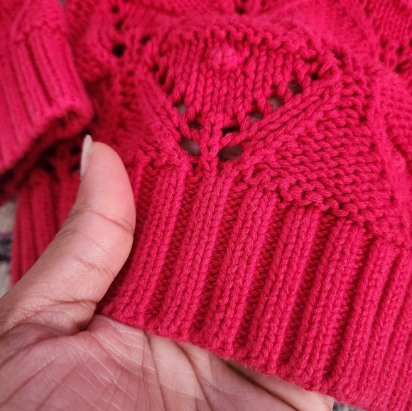 Tommy Hilfiger, Women's Red Knit Crew Neck Soft Long Sleeve Sweater, sz LG - Picture 7 of 15